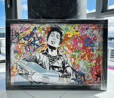 Mr Brainwash  Bob Dylan  Offset Lithograph Plate Signed Custom Framed W/ Coa! • $799