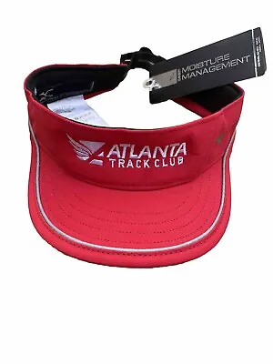 Atlanta Track Club Member Mizuno Adjustable Red Visor Running Golf Moisture Mgt • $15