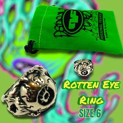 Personal Fears Mens Stainless Steel Rotten Monster Eyeball Ring Size 6. • $11.94