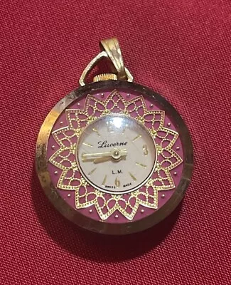 Vtg Lucerne L.M. Manual Wind Pendant Watch Not Running For Repair/Special Design • $3