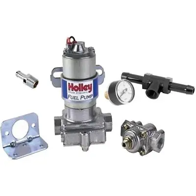 Holley 12-802-1 Blue Electric Fuel Pump/Press Gauge CHR Fitting • $254.99