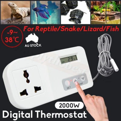 $19.95 • Buy Digital Thermostat Controller For Reptile Snake Lizard Heat Mat Lamp Incubator