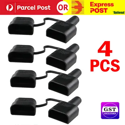 $10.02 • Buy 4x Waterproof 50A For Anderson Plug Dust Cable Sheath Cover Black With Cap