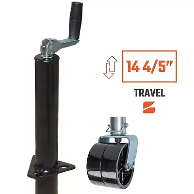 Bastion A Frame Top-Wind Trailer Jack W/ A Double Caster Wheel | 2000lb Capacity • $54.99