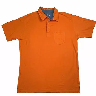 Woolrich Polo Shirt Mens Large Orange Short Sleeve Front Pocket Cotton • $11.59