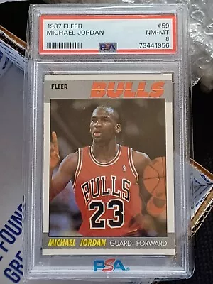 1987 Fleer  Michael Jordan  #59 PSA 8 (NM/MT)  Nice Centering  Chicago Bull 🏀🏀 • $525