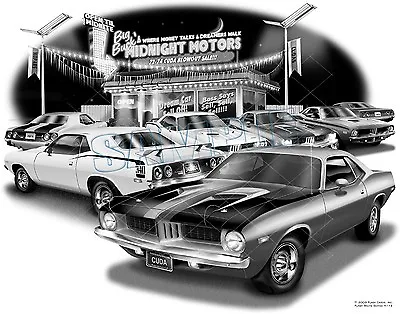 Mopar 1974727374 Cuda Muscle Car Auto Art Print #4112  Free Usa Shipping  • $24.99