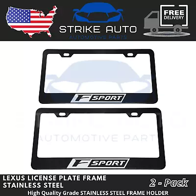 X2 Lexus F-Sport Logo Black Stainless Steel License Plate Frame Holder Metal US • $22.99