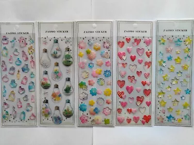 1 Pk Cute 3d Crystal Puffy Stickers Bnip Hearts Flowers Scent Bottles Stars • £2.15