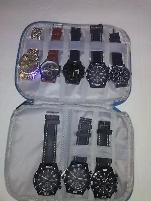 Lot Of 8 Various Styles Stylish Men's Fashion Watches Tested Working. • $58.99