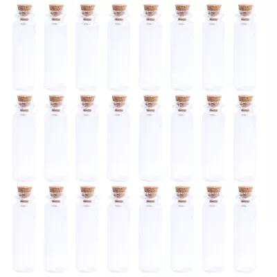 24 Pcs Tiny Plastic Jars Favors Food Storage Jar Plastic Cork Bottles • £14.75