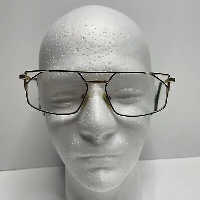 Vintage 80s Cazal Mod. 751 Eye Glass Frames Made In Germany Black And Gold 58/16 • $74.99