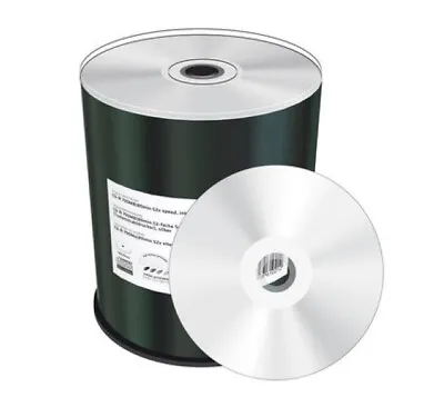 100 Mediarange Silver Inkjet Printable Blank CD-R 700MB CD Discs 80min 52x MR244 • £20.99