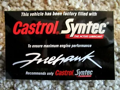 1992-2002 Trans Am Firehawk Factory Original SLP Castrol Syntec Recommendation • $11.99