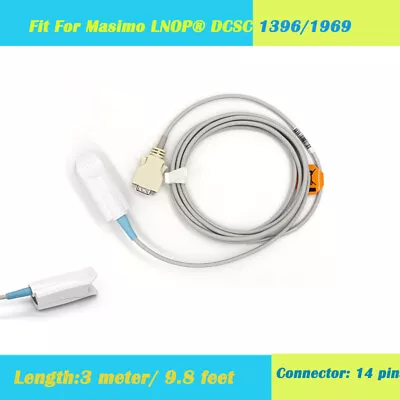 SpO2 Sensor Adult Finger Clip Sensor 3M 14Pin Used For MASIMO LNOP®DCSC1396/1969 • $49.10