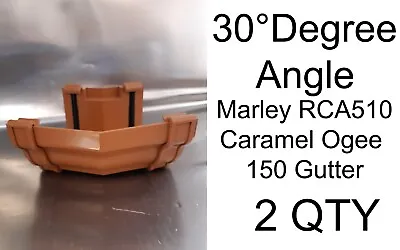 2 Pack 30° Degree Angle Marley Extrusions Classic RCA510 Ogee 150 Gutter Caramel • £12.50