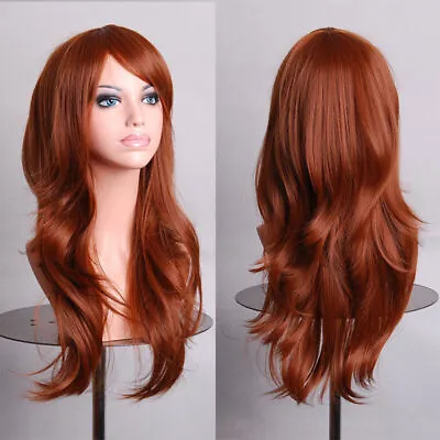 Women's Long Hair Full Wig Curly Straight Wig Party Anime Cosplay Props Dress Up • £7.18