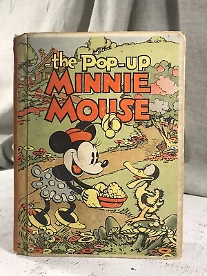 The POP-UP Minnie Mouse 1933 Blue Ribbon Books Walt Disney Studios Antique Book • $94.95