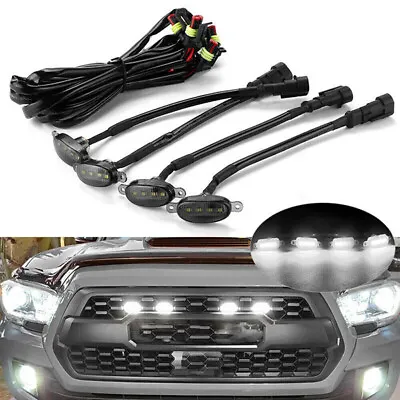 4x White&Amber LED Front Grille Running Lights For Ford F150 Raptor Style-Grill • $29.05