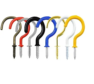 Cup Hooks Screw In ALL SIZES Hook Mug Hanger Kitchen Garage Tool Hanging Strong • £3.05