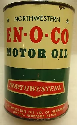 Original Northwestern EN-O-CO One Quart Motor Oil Can Metal Gas Sign Omaha Neb. • $200