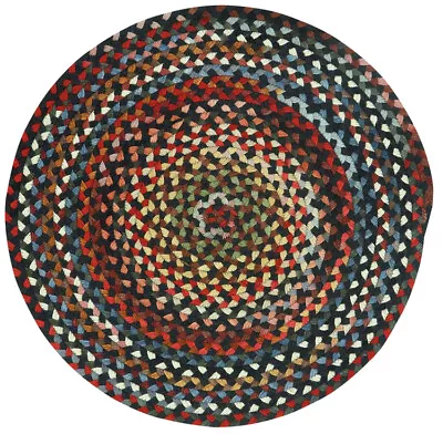 $183 • Buy Capel Rugs St. Johnsbury Wool Double Braid Country Black Round Braided Rug