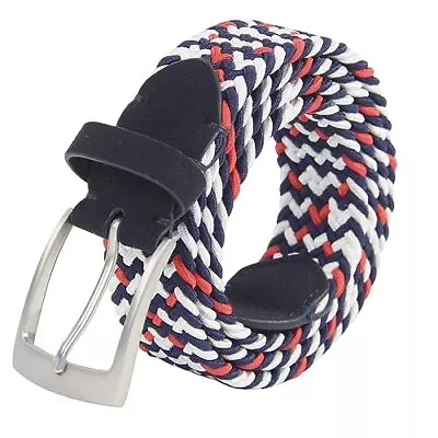 FashGudim Men’s Braided Stretch Belt Multicolor Golf Elastic Woven Belts NoHoles • $21.99