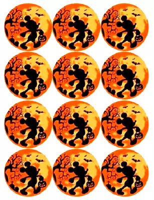 Silhouette Mickey Halloween Cupcake Toppers One Dozen Mickey Mouse • $4.25