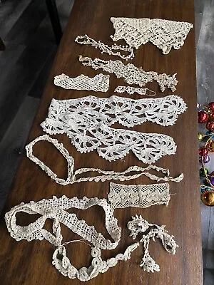 Lace Trim Sewing Vintage Estate Lot Embellishments Crochet (*14) • $17.50