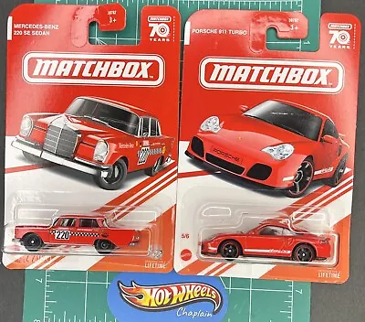 2023 Matchbox 🔥 TARGET EXCLUSIVE RED EDITION SET 🔥Mercedes-Benz & Porsche 911 • $3.99
