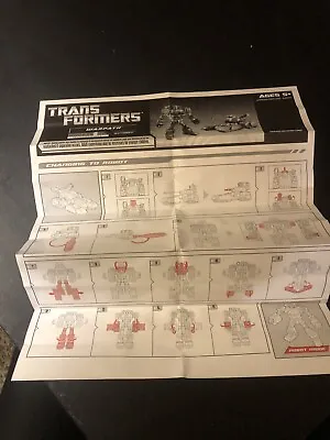$8.50 • Buy Transformers Generations Warpath Instructions ONLY