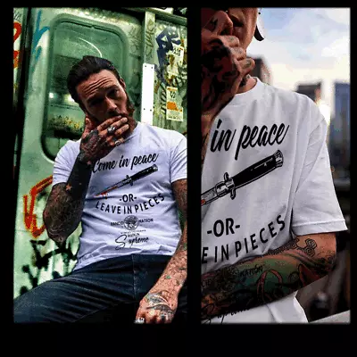 Gangster T-shirt Mobster Hustle Dope Urban Hip Hop Thug Peace Quote Tee • $19.99