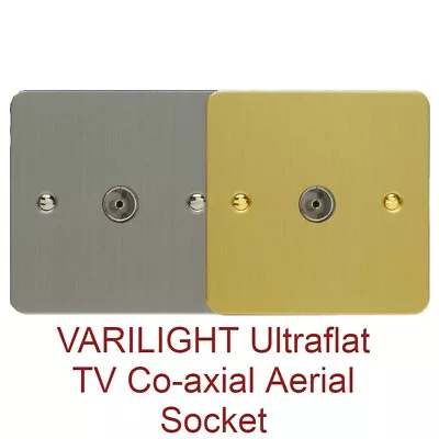 Co Axial Varilight Ultra Flat Slim Flat Brushed Brass 1 Gang Faceplate XFB8 XFS8 • £7.99