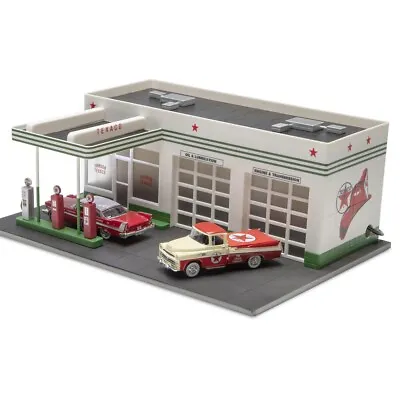 O Scale Texaco Gas Station Building Prelit With Two Die-Cast Vehicles NEW • $74.95