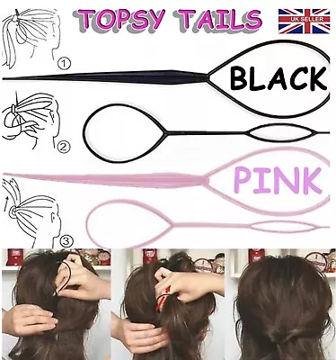 Ponytail Maker Hair Topsy Tail Magic Braid Clip Tool Band Girls Accessory UK • £2.29