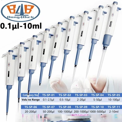 $25.99 • Buy B4B 0.1μl-10ml Single-Channel Pipettor Adjustable Digital Micro Pipette Pipetman