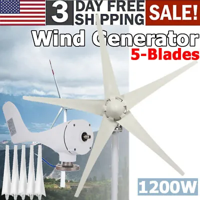 Wind Generator 1200W DC 12V/24V For Home Garden Boat Marine Monitoring • $149.99