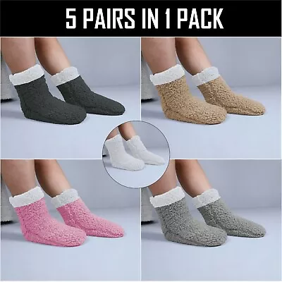 £6.99 • Buy UK 5 Pairs Winter Unisex Heart Warm Bed Cosy Lounge Soft Floor Fluffy Socks New