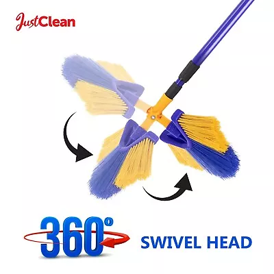 Extendable Cobweb Brush/Duster Head Feather Long Telescopic Handle 360°Angled • £8.75