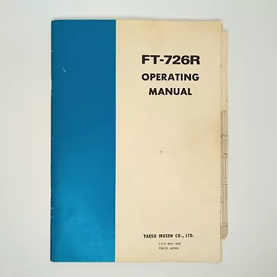 Yaesu FT-726R Operator's Manual Original Ham Radio • $24.99