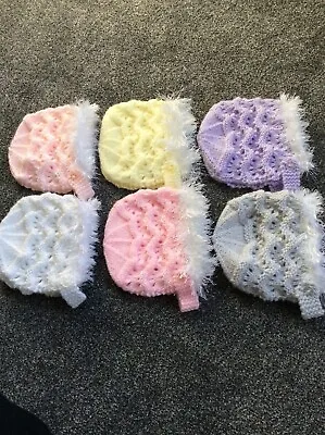 New Hand Knitted Baby Bonnet 0/3 Months • £3.99