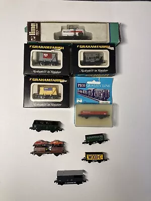 N GAUGE JOB LOT OF 10x VARIOUS WAGONS - SOME BOXED SOME UNBOXED • £10.50