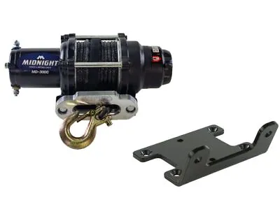 Viper 50 Ft Midnight Winch 3000 Lb Black W/ Mount For Yamaha Grizzly 450 2007-14 • $209.98