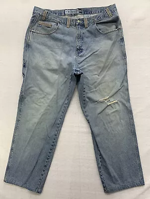 Mecca Denim Jeans Mens 44 Blue Carpenter Loose Fit Destroyed Distressed Grunge • $24.95