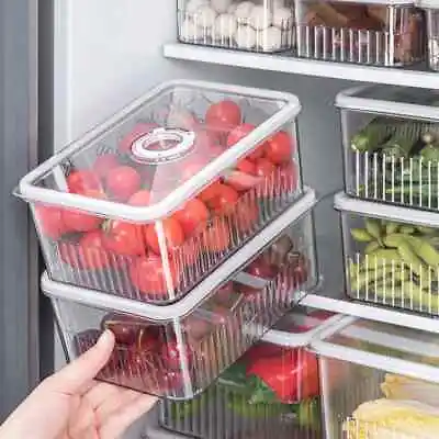 Refrigerator Storage Box Timing Fresh Fridge Organizer Vegetable Fruit Food • $9.99