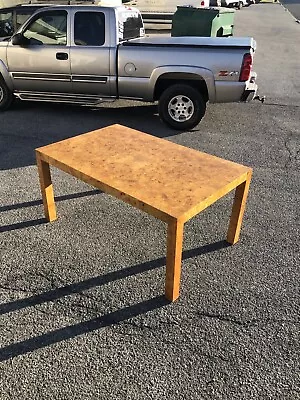 Stunning Milo Baughman For Thayer Coggin Burl Wood Expanding Dinning Table  • $6100