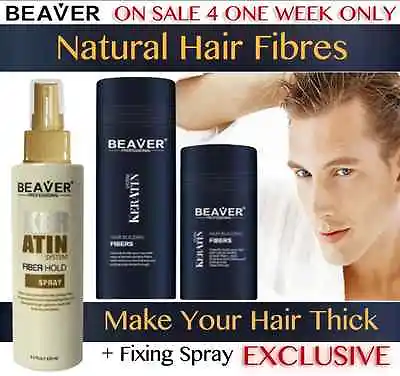 Hair Building Fibres Thickening Fibers Regain Loss Concealer Fixing Spray Beaver • £7.68