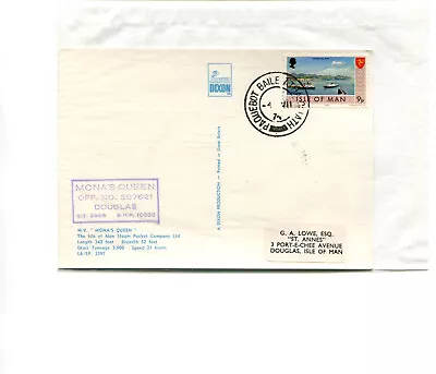 Isle Of Man 1974 Steam Packet Postcard MonasQueen Cachet Dublin Paquebot Cancel • $3.78