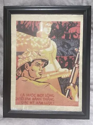 Original Vietnam War Propaganda Poster Framed (14.5”x18.5” W/ Frame) • $125