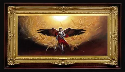 Print On Canvas Of Oil Painting Arseni~ Archangel Michael 12  X 54  NO FRAME UK • £20.99